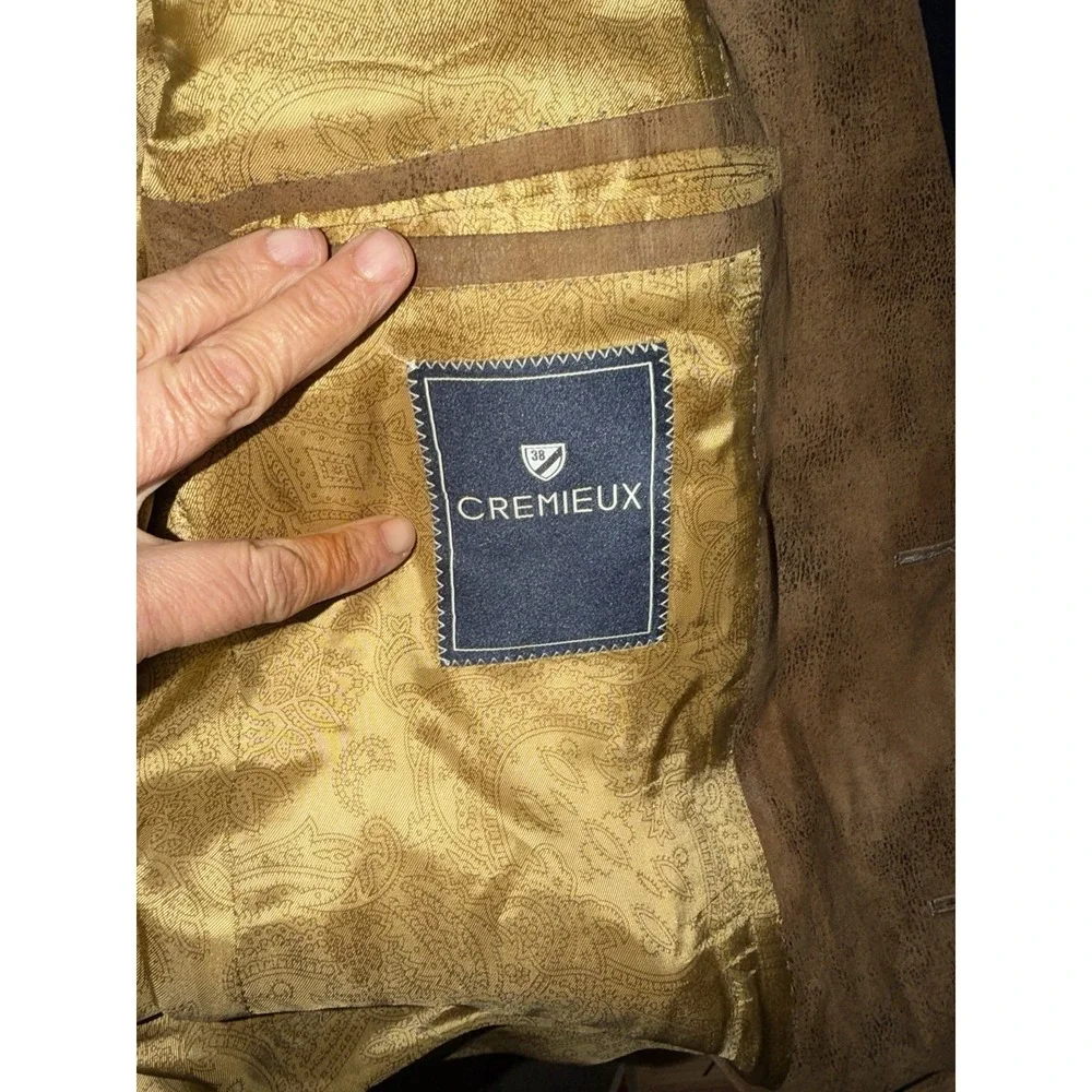 Cremieux Mens Two Button Sport Coat Micro Suede Polyester Brown Size 42R
